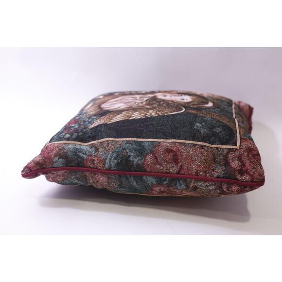 Embroidered Donna Richardson, Throw Pillow, Girl Angel, 15", Tapestry, Floral - Picture 3 of 4